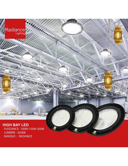 Lumière high bay slim LED HE-150W 6500K