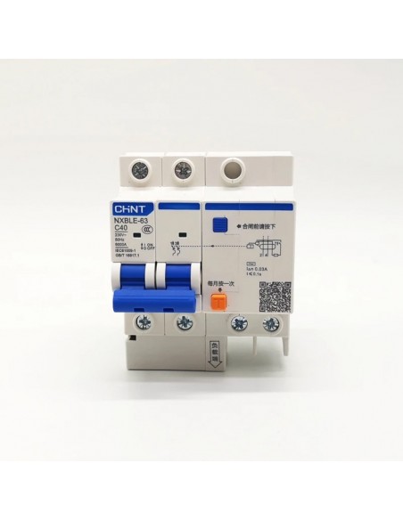 Disjoncteur RCBO-NXBLE-63_2P_C25_300mA CHINT